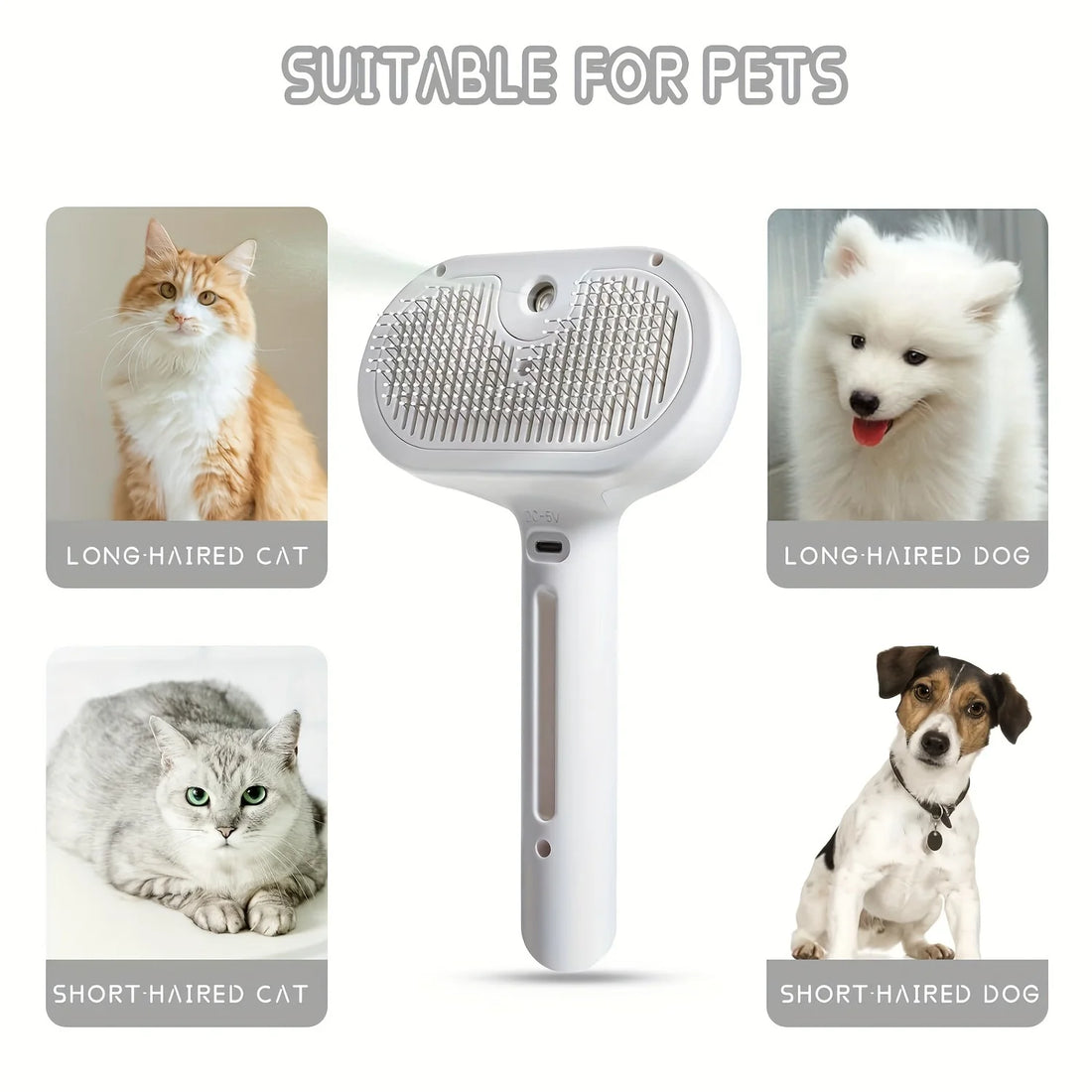 USB Rechargeable Pet Grooming Comb – Hair Removal & Knot Detangler