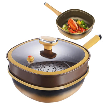 Deep Skillet Pots Frying Pan Titanium Alloy Non Stick Frying Pan With Lid Kitchen Accessories For Home Cooking Eggs Pancake