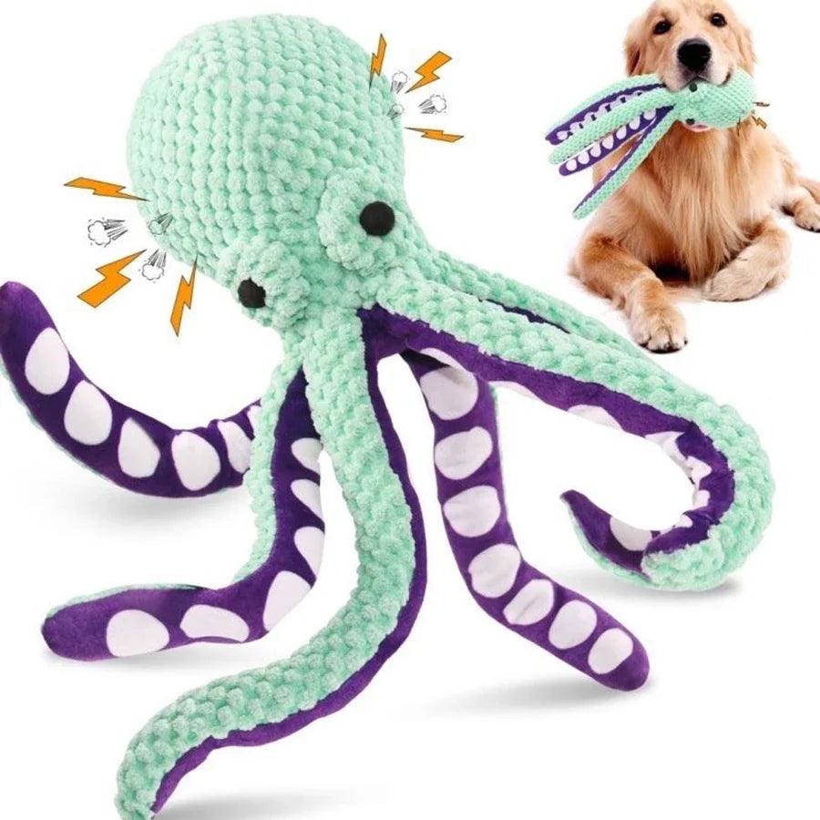 Interactive Plush Octopus Toy – Anti-Chew Dog Toy