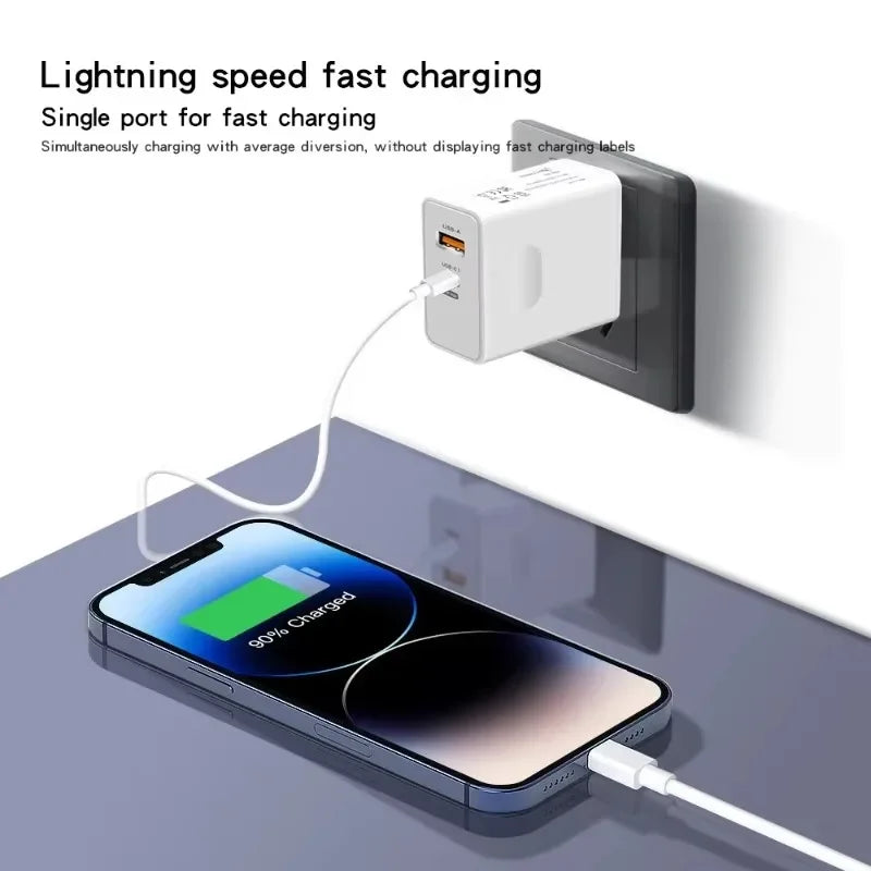 120W Fast Charger USB Type C PD Cable Fast Charging Quick Charge Adapter For iPhone 16/15 Pro Xiaomi Samsung Oneplus Huawei